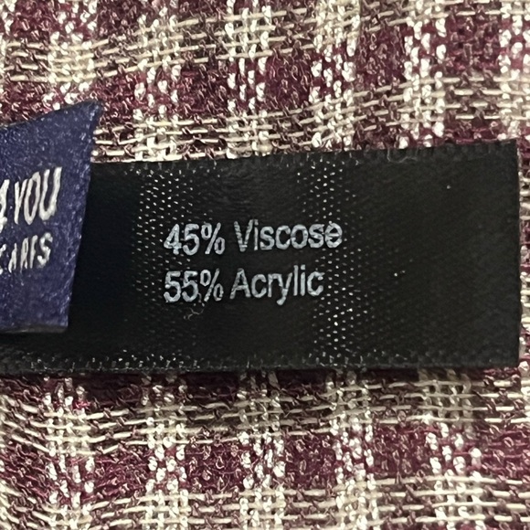 4YOU REVERSIBLE GINGHAM PLAID SCARF GRAY AND WINE COLOR, PREPPY, SIZE 68”X 22” - Picture 10 of 10